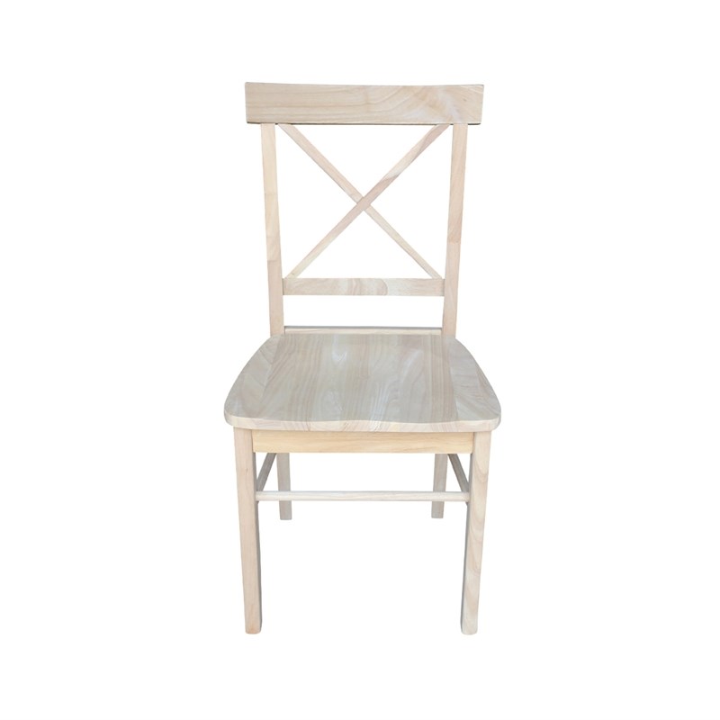 International Concepts Unfinished Solid Wood X-Back Dining Chair (Set of 2)