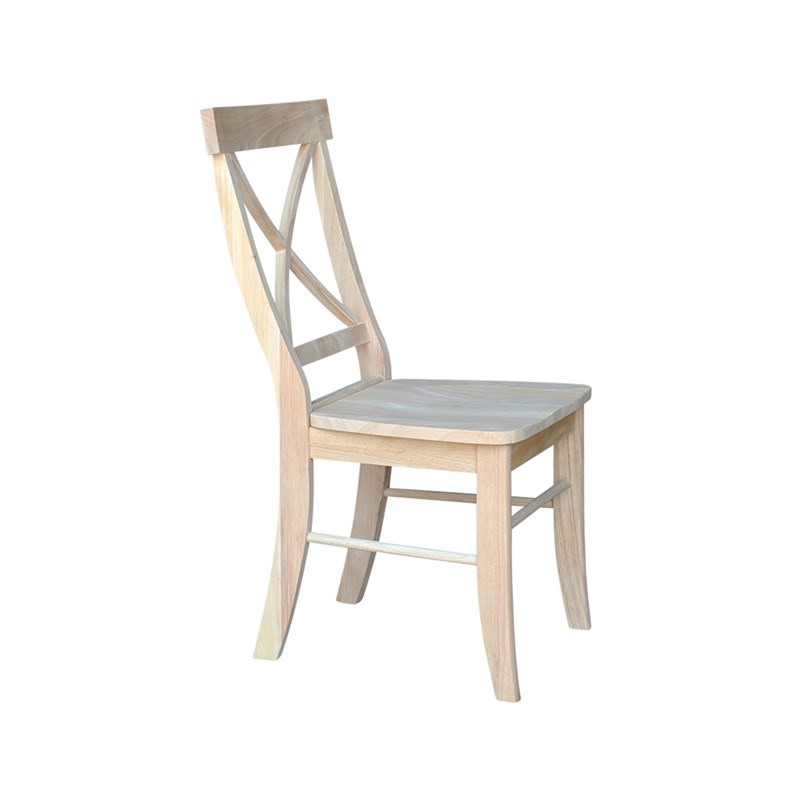International Concepts Unfinished Solid Wood X-Back Dining Chair (Set of 2)