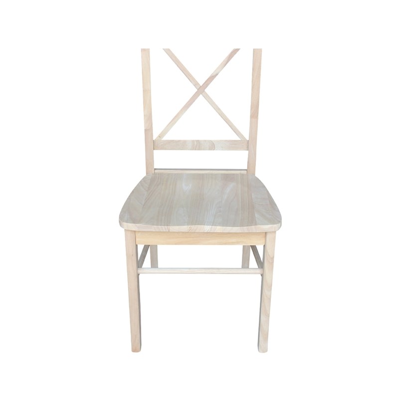 International Concepts Unfinished Solid Wood X-Back Dining Chair (Set of 2)