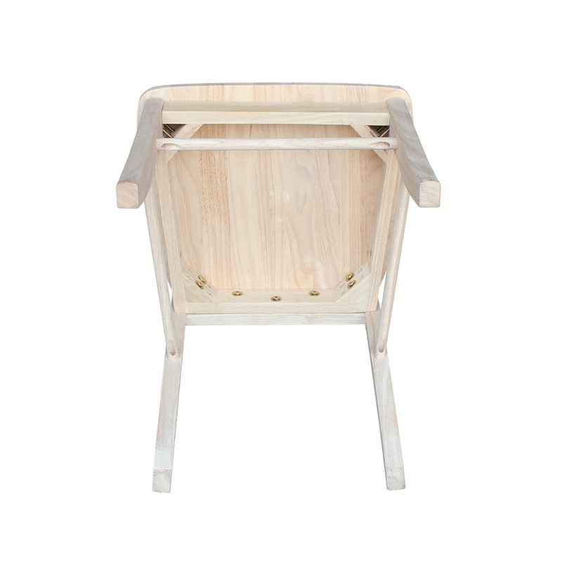 International Concepts Unfinished Solid Wood X-Back Dining Chair (Set of 2)