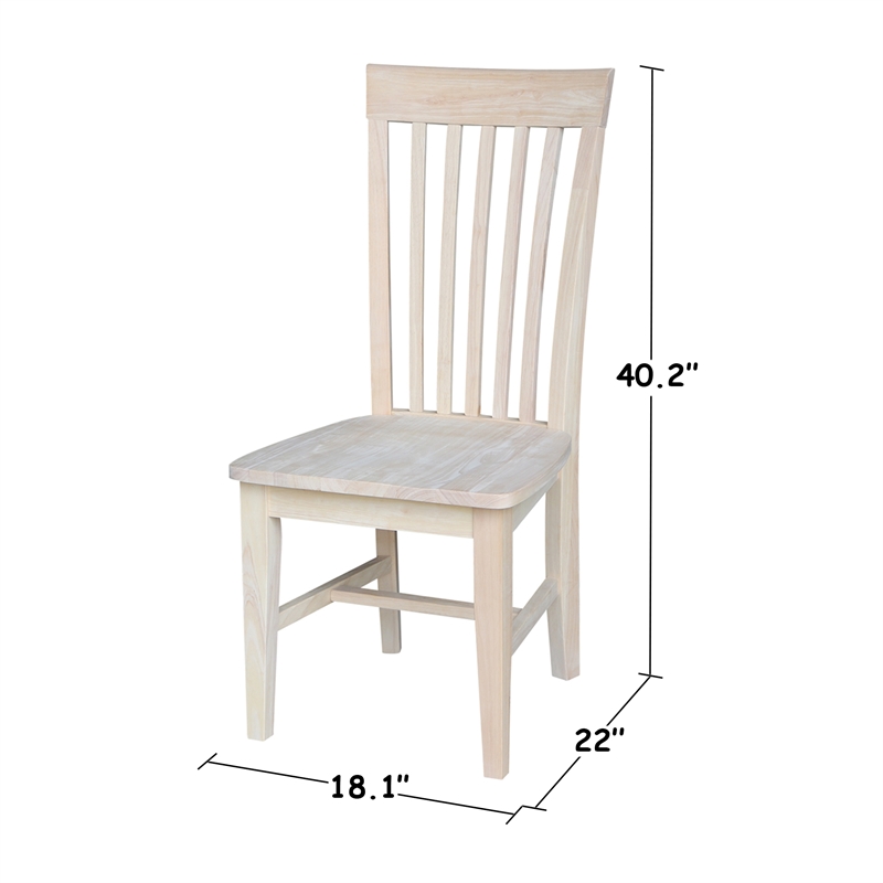 International Concepts Unfinished Tall Mission  Dining Chair (Set of 2)