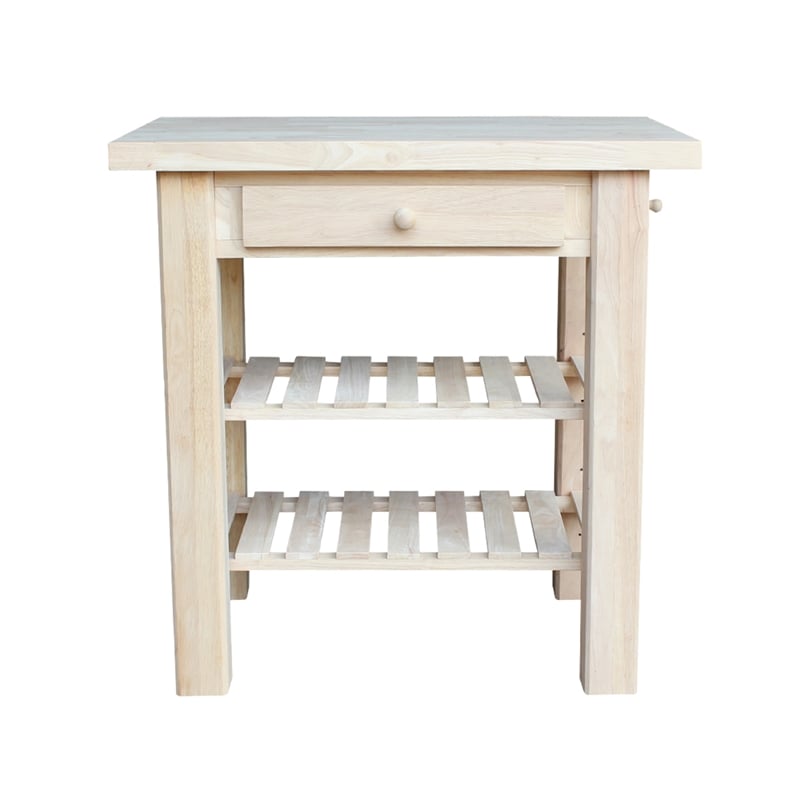 International Concepts Unfinished Butcher Block Kitchen Island