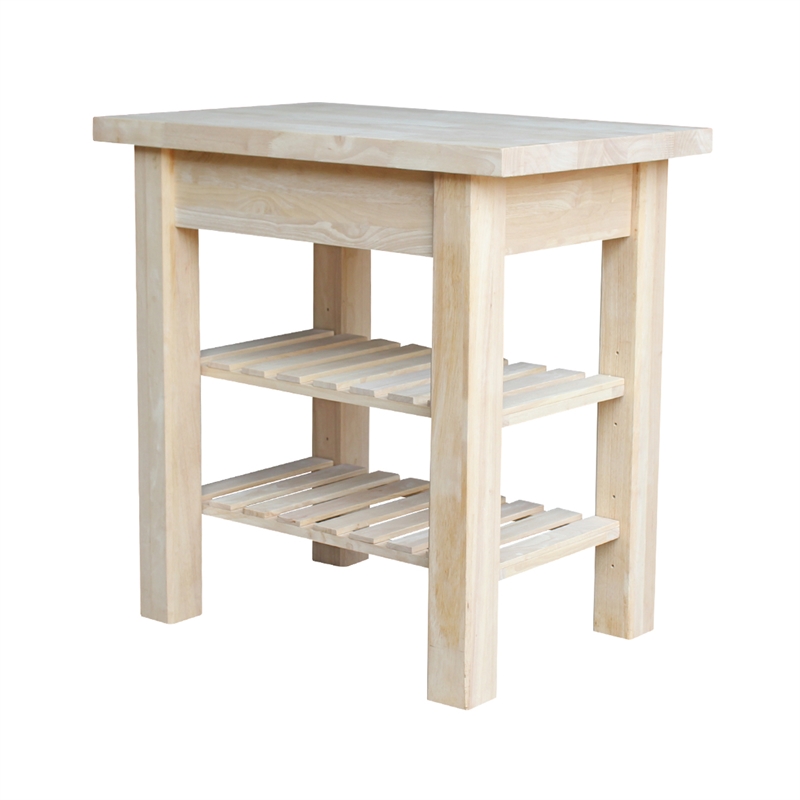 International Concepts Unfinished Butcher Block Kitchen Island