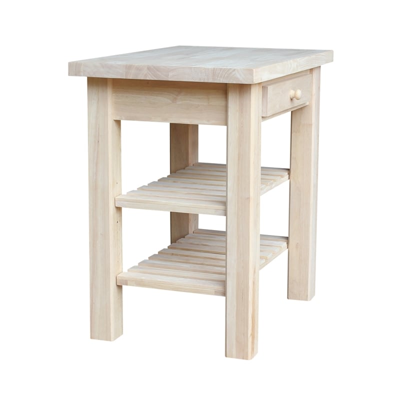 International Concepts Unfinished Butcher Block Kitchen Island
