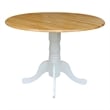International Concepts Dual Drop Leaf Casual Dining Table in White and Natural