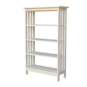 International Concepts Mission 48&quot 4 Shelf Wood Bookcase in Unfinished