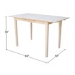 International Concepts Unfinished Shaker Counter Height Dining Table