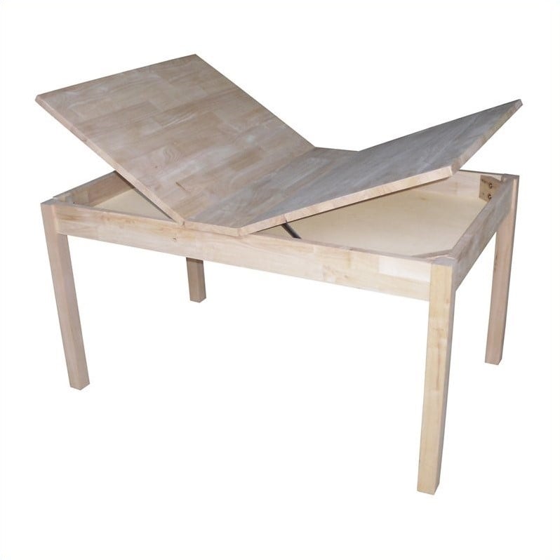 International Concepts Unfinished Kids Wood Table with Storage