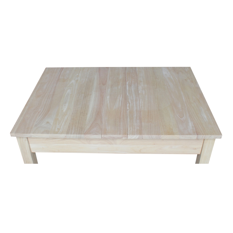 International Concepts Unfinished Kids Wood Table with Storage