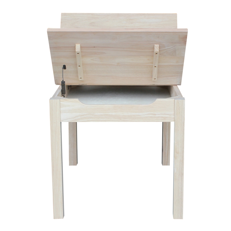 International Concepts Unfinished Kids Wood Table with Storage
