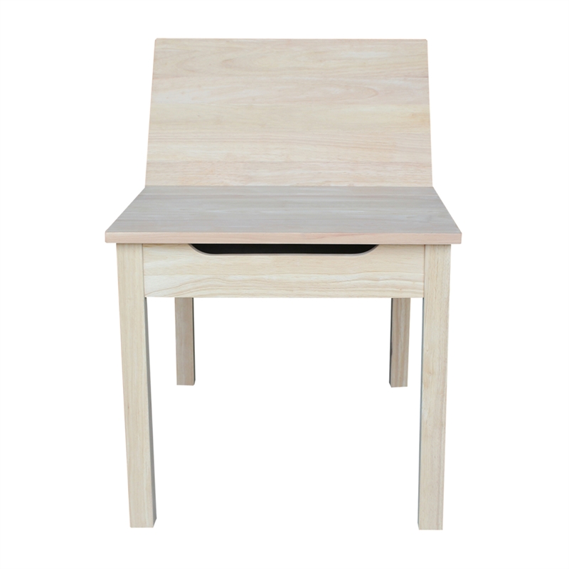 International Concepts Unfinished Kids Wood Table with Storage