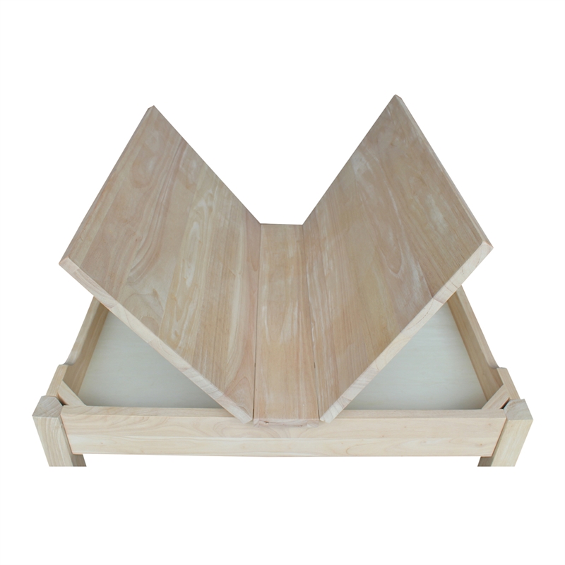International Concepts Unfinished Kids Wood Table with Storage