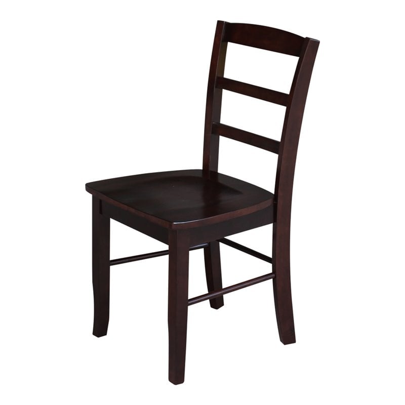 International Concepts Madrid Ladderback Dining Chair in Rich Mocha(set of 2)