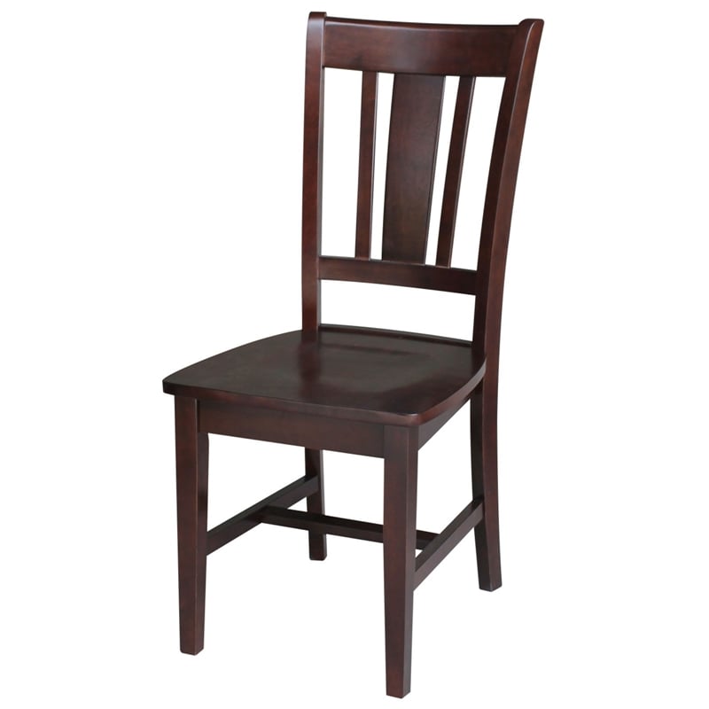 International Concepts San Remo Wood Splat Dining Chair in Rich Mocha Set of 2