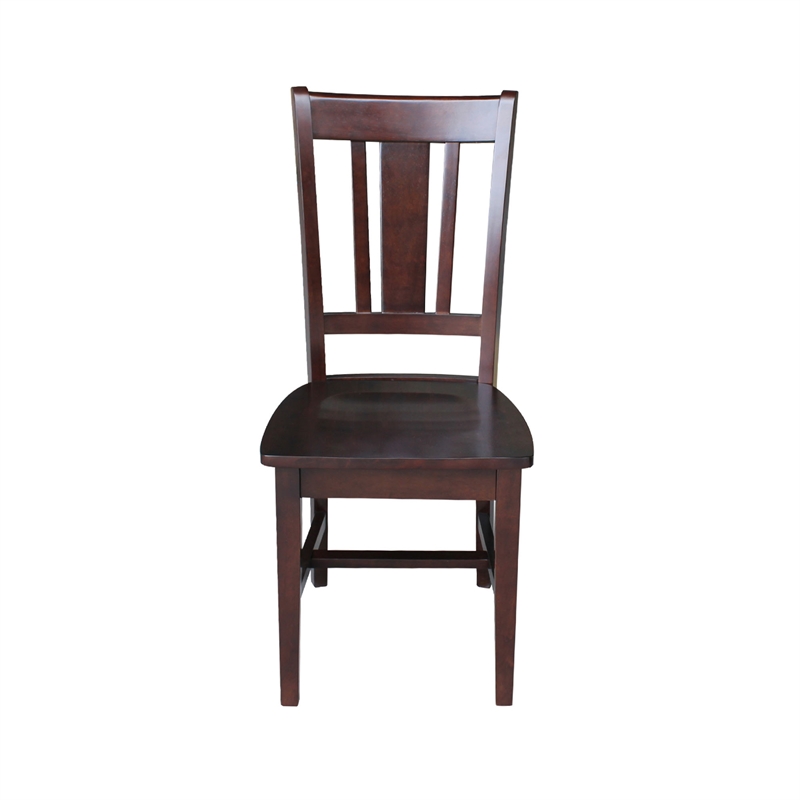 International Concepts San Remo Wood Splat Dining Chair in Rich Mocha Set of 2