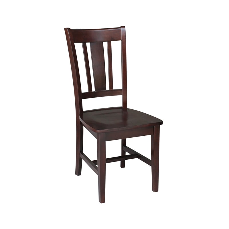 International Concepts San Remo Wood Splat Dining Chair in Rich Mocha Set of 2