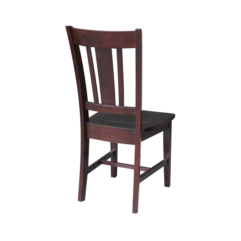 International Concepts San Remo Wood Splat Dining Chair in Rich Mocha Set of 2