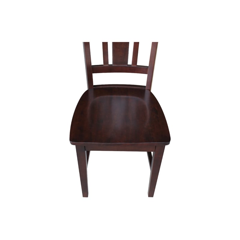 International Concepts San Remo Wood Splat Dining Chair in Rich Mocha Set of 2