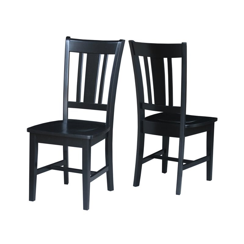 International Concepts San Remo Splatback Dining Chair in Black (set of 2)