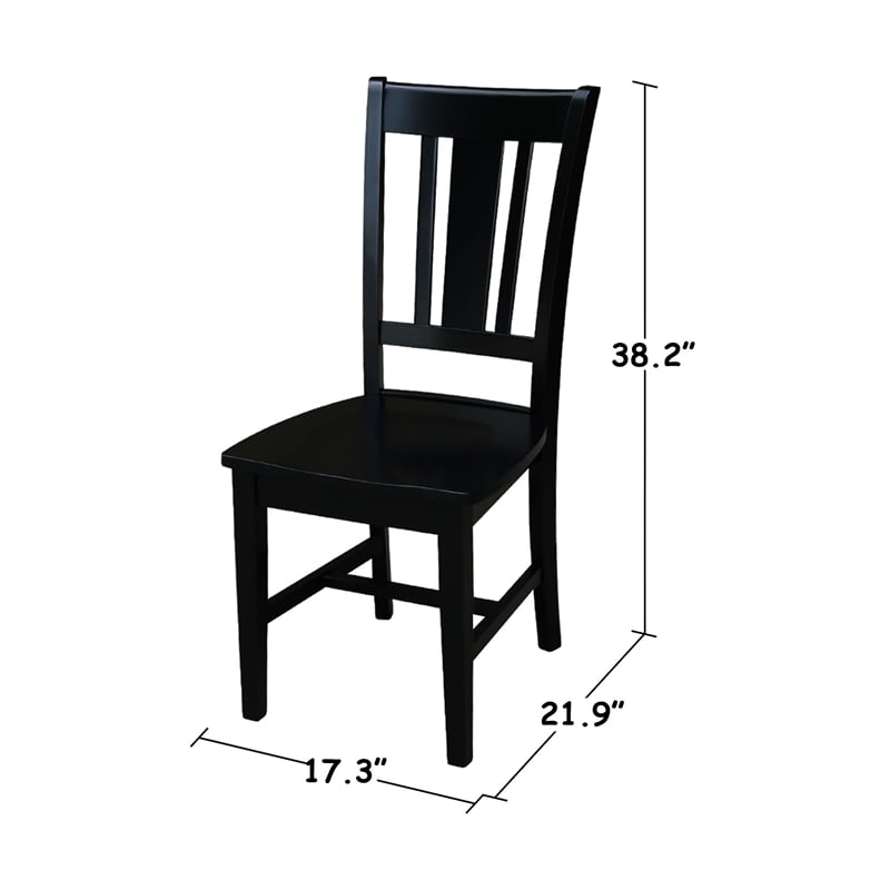 International Concepts San Remo Splatback Dining Chair in Black (set of 2)