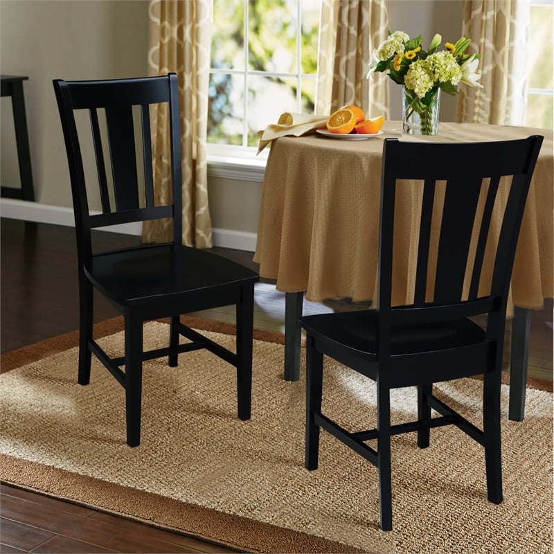 International Concepts San Remo Splatback Dining Chair in Black (set of 2)