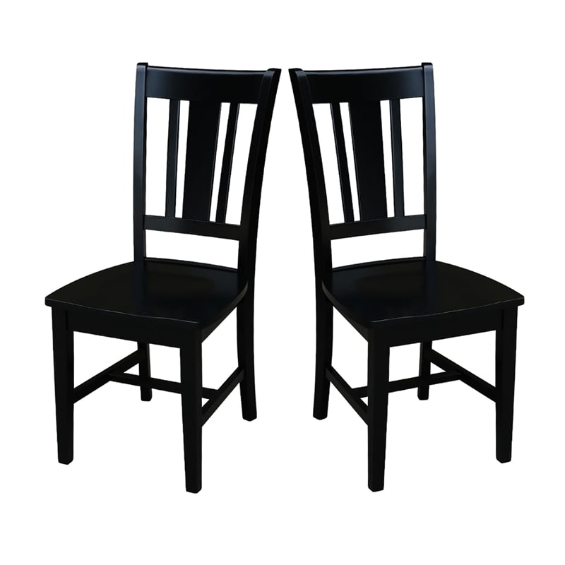 International Concepts San Remo Splatback Dining Chair in Black (set of 2)