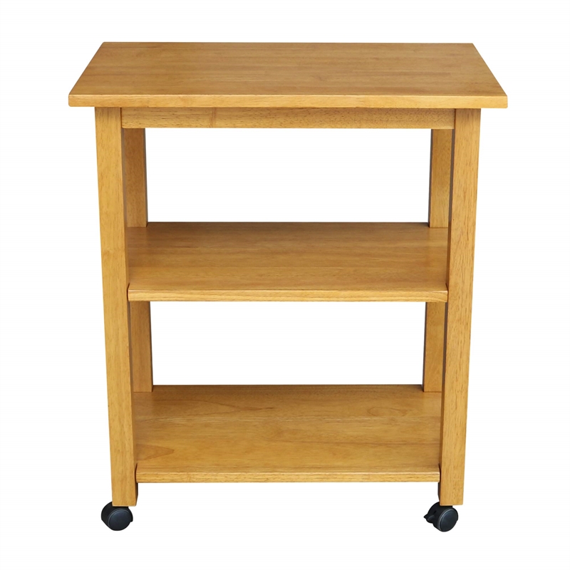 International Concepts Microwave Cart in Medium Oak