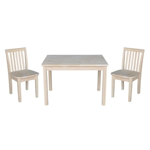 International Concepts 3 Piece Mission Table Set in Linen White