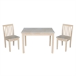 International Concepts 3 Piece Mission Table Set in Linen White