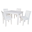 International Concepts 5 Piece Mission Table Set in Linen White