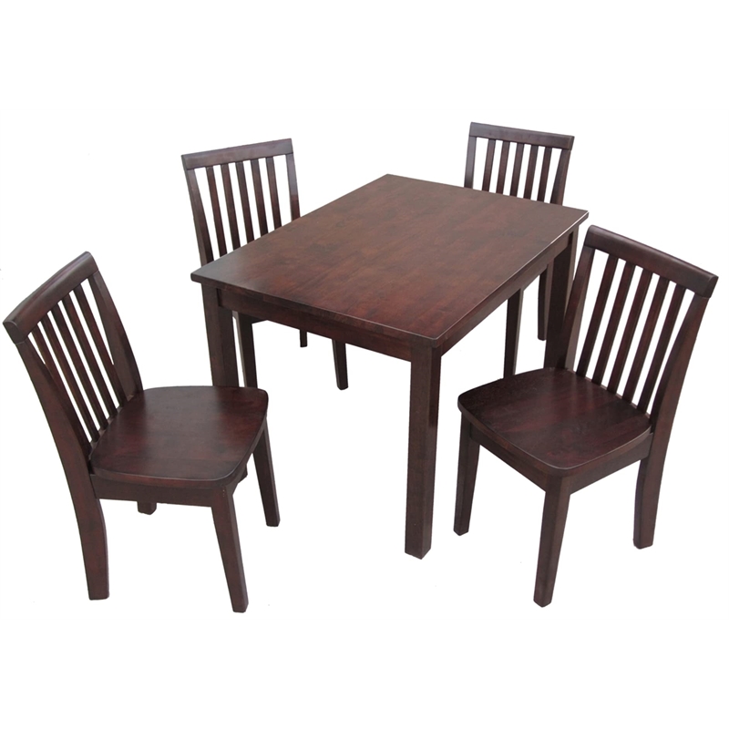 International Concepts 5 Piece Mission Table Set in Rich Mocha