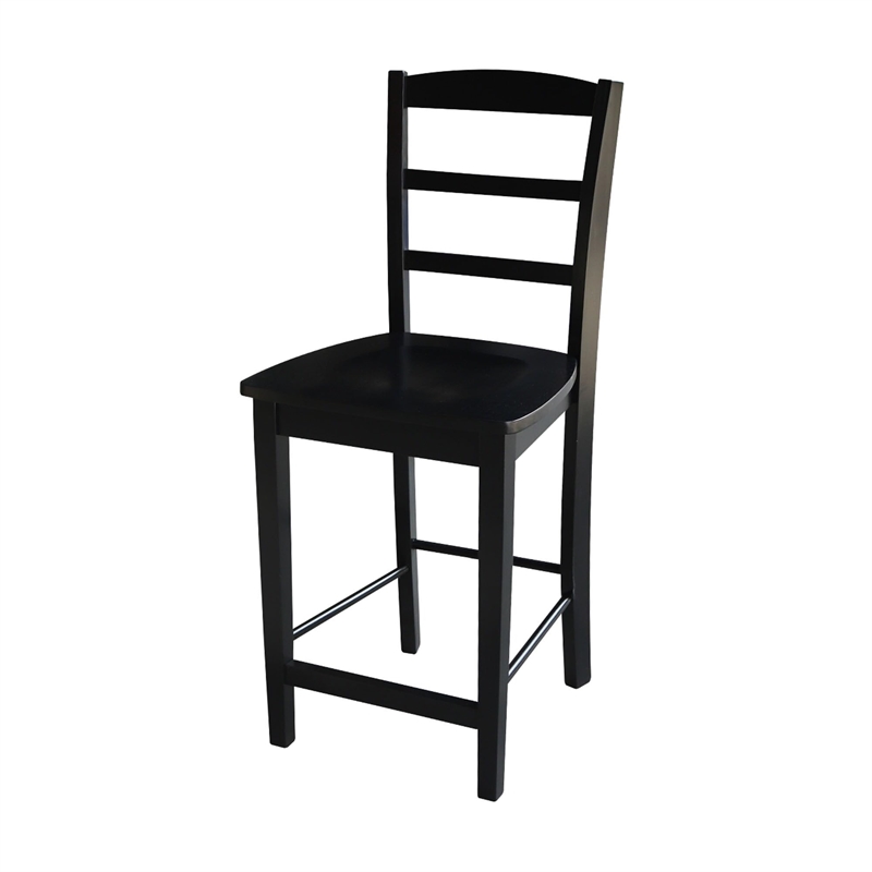 International Concepts 3 Piece Gathering Height Dinette Set in Black