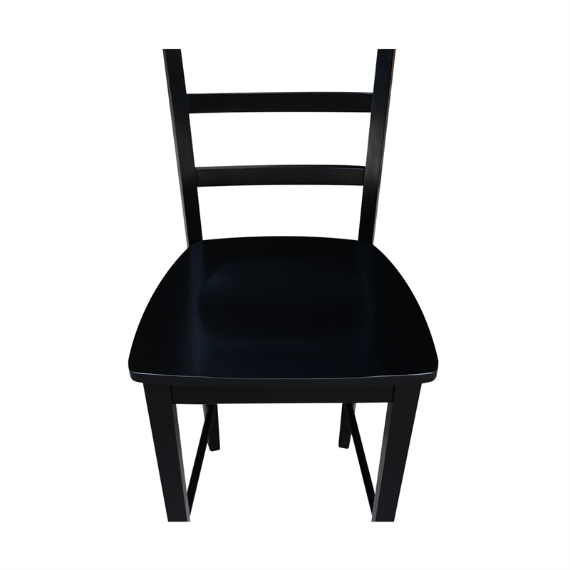 International Concepts 5 Piece Gathering Height Dining Set in Black