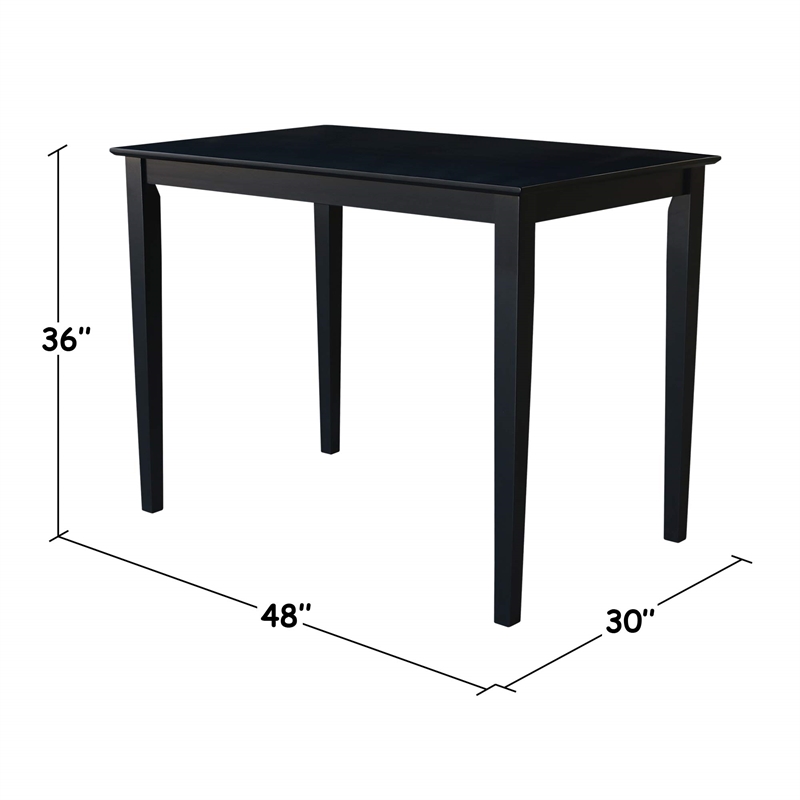 International Concepts 5 Piece Gathering Height Dining Set in Black