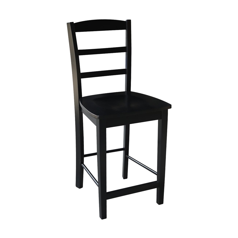 International Concepts 5 Piece Gathering Height Dining Set in Black