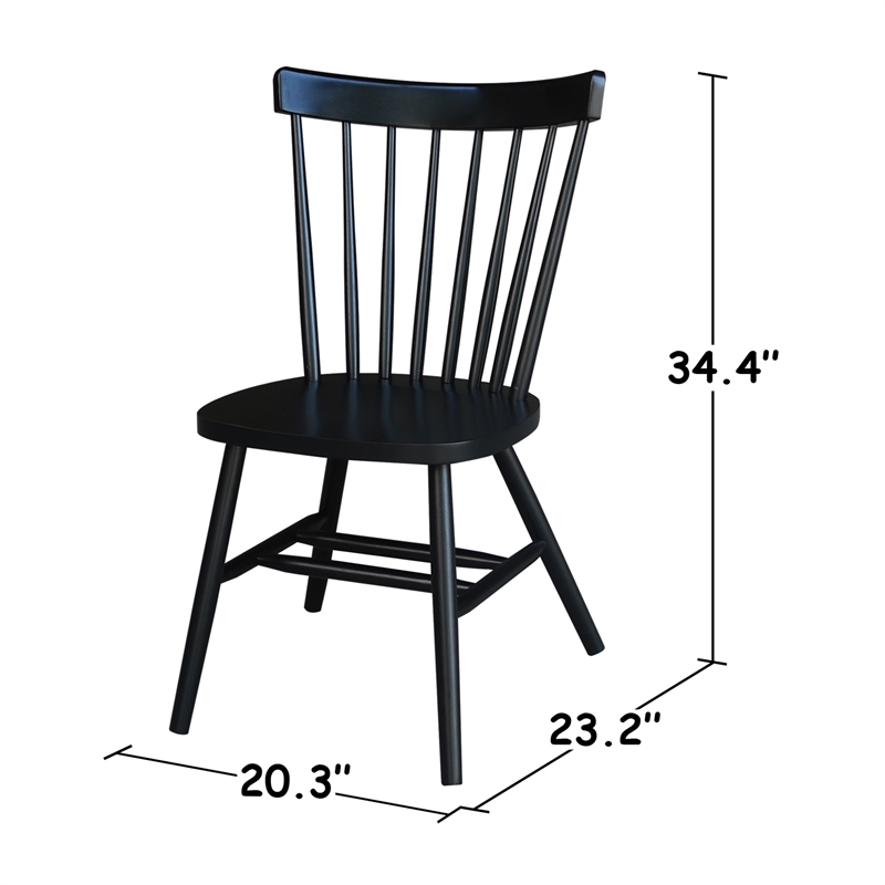 International Concepts Copenhagen Solid Wood Dining Chair in Black