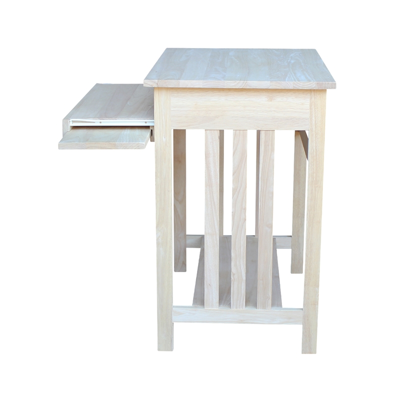 International Concepts Unfinished Mission Wood Computer Cart