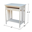 International Concepts Unfinished Mission Wood Computer Cart