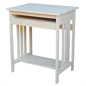 International Concepts Unfinished Mission Wood Computer Cart
