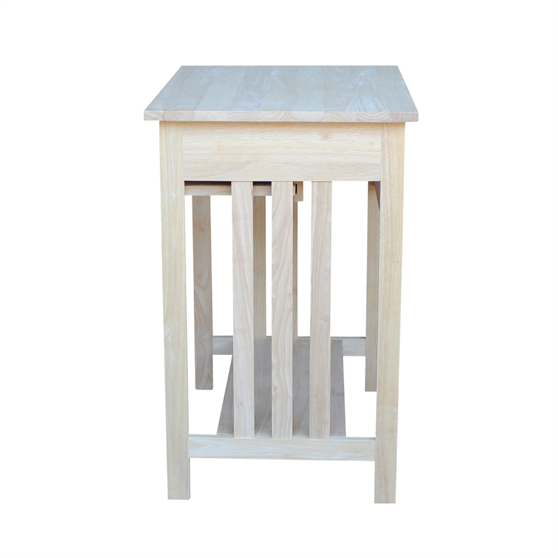 International Concepts Unfinished Mission Wood Computer Cart