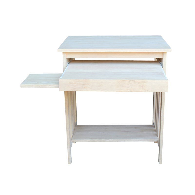 International Concepts Unfinished Mission Wood Computer Cart