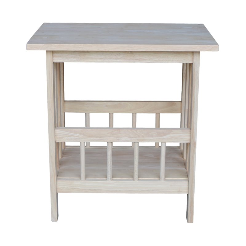 International Concepts Unfinished Mission Magazine End Table