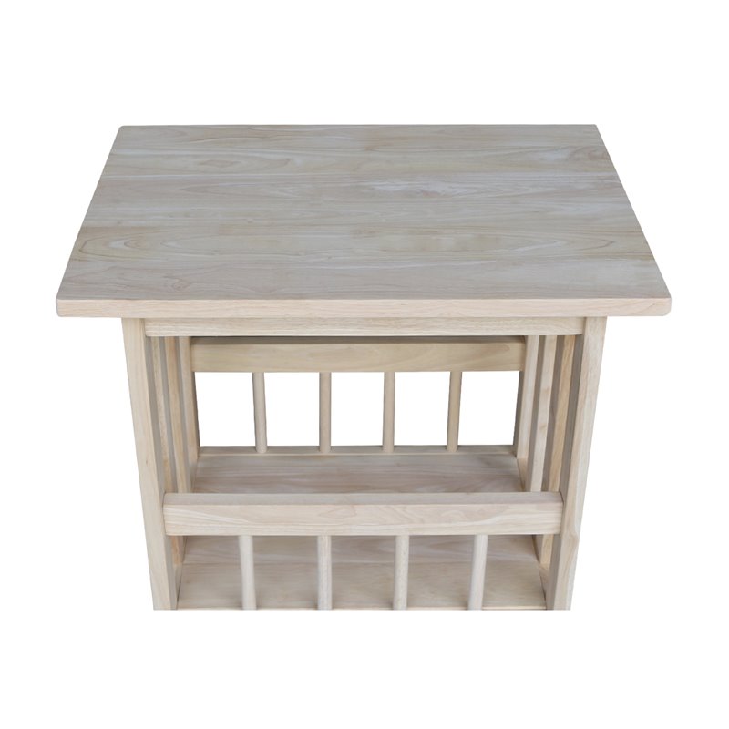 International Concepts Unfinished Mission Magazine End Table