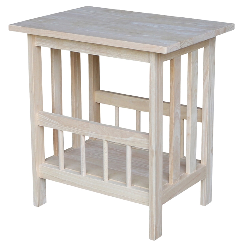 International Concepts Unfinished Mission Magazine End Table