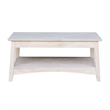 International Concepts Unfinished Bombay Coffee Table with Lift Top