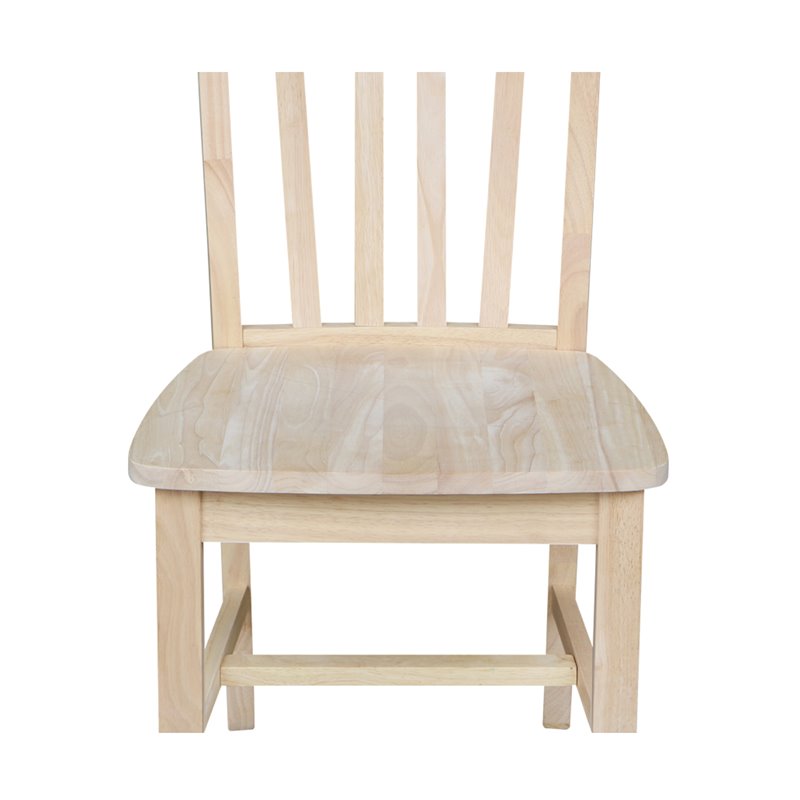 International Concepts Solid Wood Cafe Dining Chairs in Unfinished - Set of 2