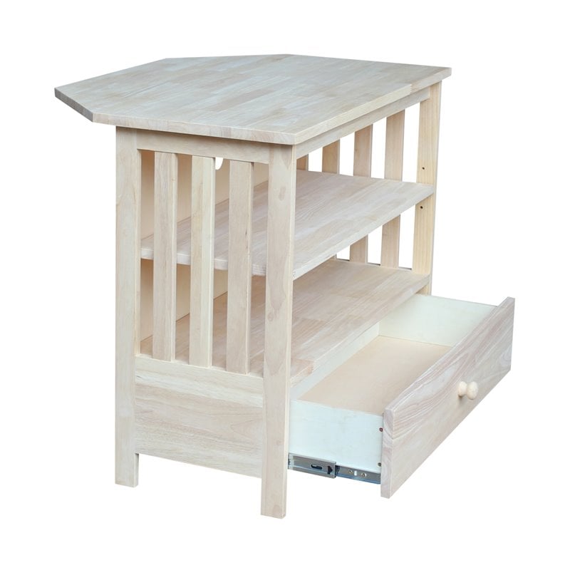 International Concepts Unfinished Mission Corner TV Stand
