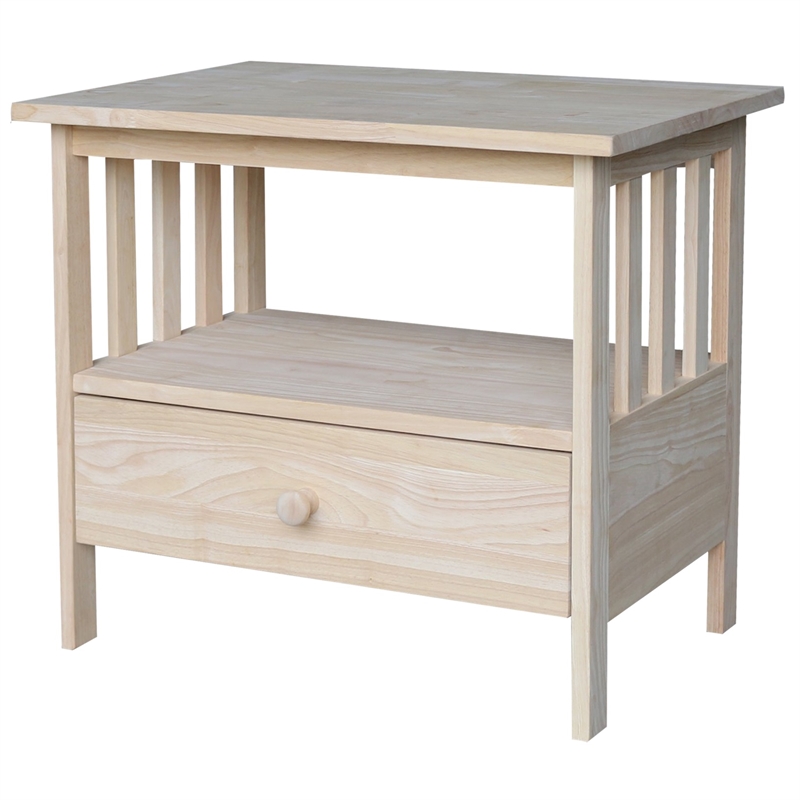 International Concepts Solid Wood Mission TV Stand in Unfinished
