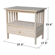 International Concepts Solid Wood Mission TV Stand in Unfinished