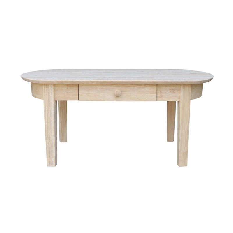 International Concepts Unfinished Phillips Oval Wood Coffee Table